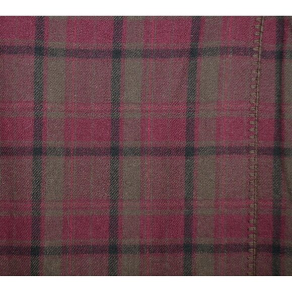 Eddie Bauer Ladies 4 Marron Plaid Wool Blend Faux Wrap Short Skirt Dark Academia - Picture 2 of 8